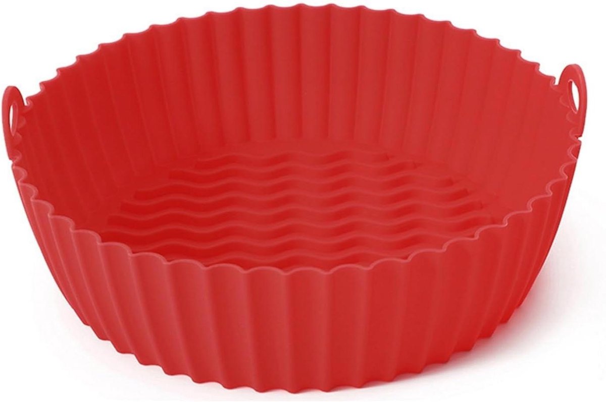 Siliconen vorm - Airfryer mand - Gezond koken - Gelijkmatige verwarming - 25 cm - Rood