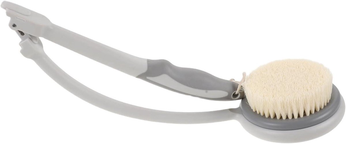 Lange Doucheborstel - Rug Reiniger - Diepe Reiniging - Gebogen Handvat - 50 cm - Meerkleurig