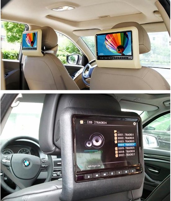 Hoofdsteun DVD Spelers - Auto Monitors - Reizen met Kinderen - Slot-in Scherm - 2 Stuks 9 Inch - Zwart — afbeelding 4