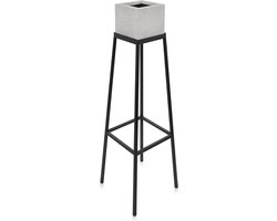 beske -Manufaktur | Plantenstandaard incl. Beton Plantenpot 'Kubik - S' (13x13) en binnenpot | Bloempot | Handwerk | Made in Germany