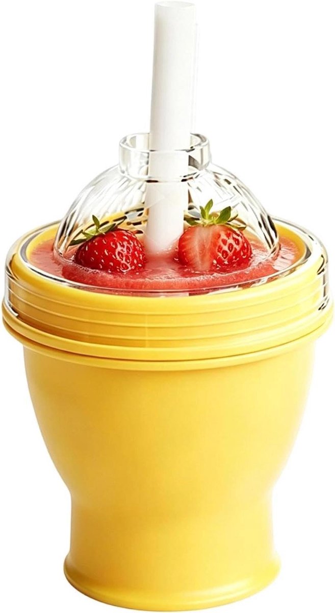 IJs Maker Beker - IJsbal Vorm - Dranken Koelen - Opvouwbaar Lekvrij Ontwerp - 250 ml - Geel