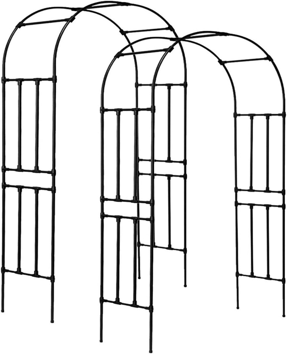 Rozenboog Metaal - Klimhulp Boog - Tuin Decoratie - Weerbestendig Stevig - 150 x 240 cm - Zwart