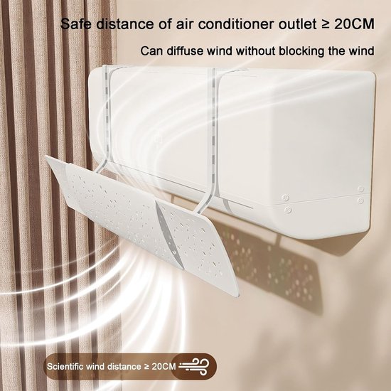 Airco Windscherm - Verstelbare Baffle - Comfort Verhoging - Intrekbaar Ontwerp - 50-88 cm - Wit — afbeelding 3