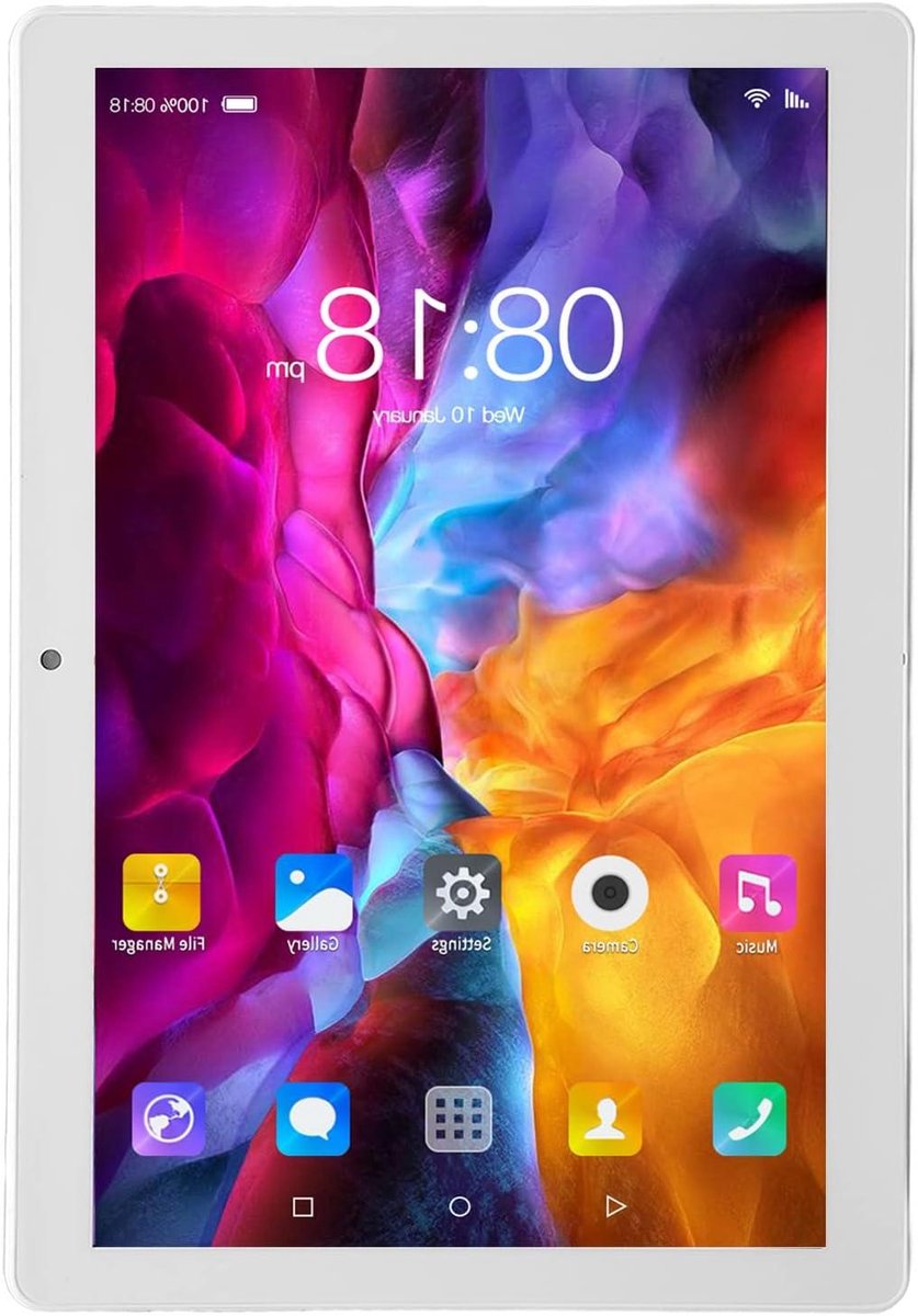 Android Tablet - Studie Gaming - Entertainment en Werk - 10.1 Inch FHD Scherm - 6GB 128GB Opslag - Zilver