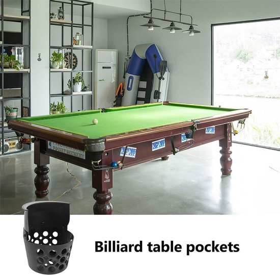 Pooltafel Zakken - Biljart Pockets - Spel Verbeteren - Voorkomt Bal Hangen - 15.80X13.00X12.00CM - Zwart — afbeelding 5