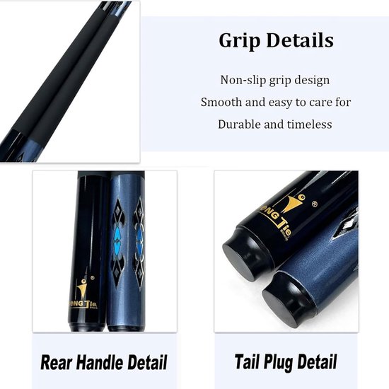 Biljartkeu Koolstofvezel - Poolkeu Snookerkeu - Spel Verbeteren - Antislip Grip Ontwerp - 145 cm - Roze — afbeelding 4