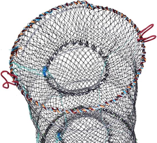 Opvouwbaar Visnet - Vangnet Kreeft Krab - Vissen Garnalen Vangen - Cilindrische Kwaliteitsval - 25 cm - Zwart — afbeelding 4