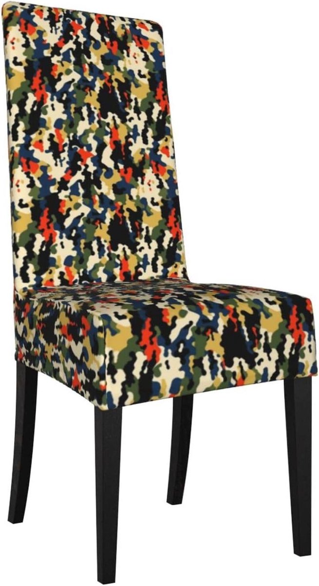 Eetkamerstoelhoezen Set van 1/2/4, Camouflage Spots Print Eetkamerstoelen Afneembaar Eetst