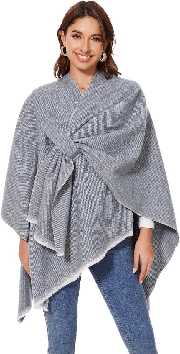 Elegante Dames Poncho voor de Winter | Warme Gebreide Cape en Dekentje | Perfect Cadeau voor Verjaardag en Kerst