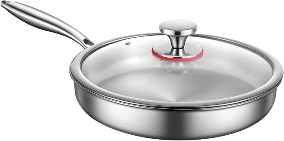 Rvs Wokpan Koekenpan Sauteerpan Keuken Koken 7-laags Composiet 30cm Zilverkleurig
