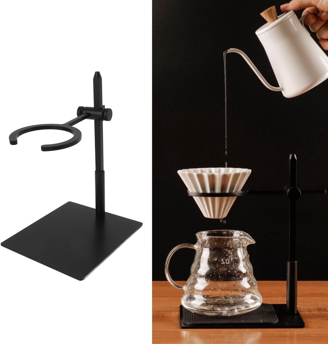 Dailygoods - Instelbare Pour Over Koffiestandaard met Roestvrijstalen Filter