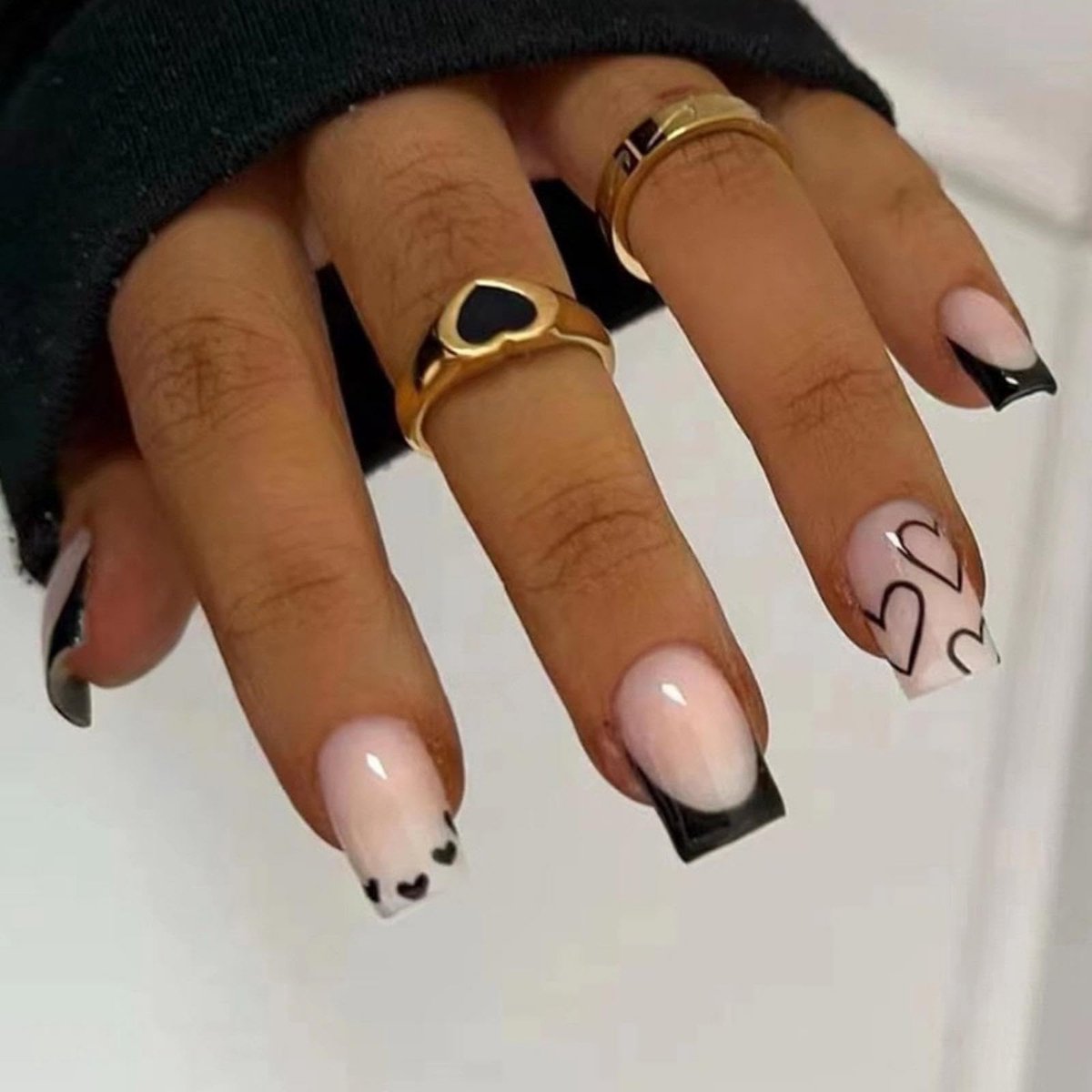 Dailygoods - Franse Korte Kustnagels met Hartdesign (24 Stuks)