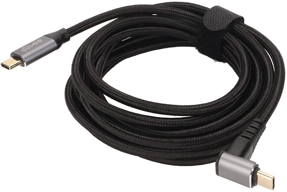 Dailygoods - USB naar USB C-kabel 90 Graden, Snellaadsnoer 300cm
