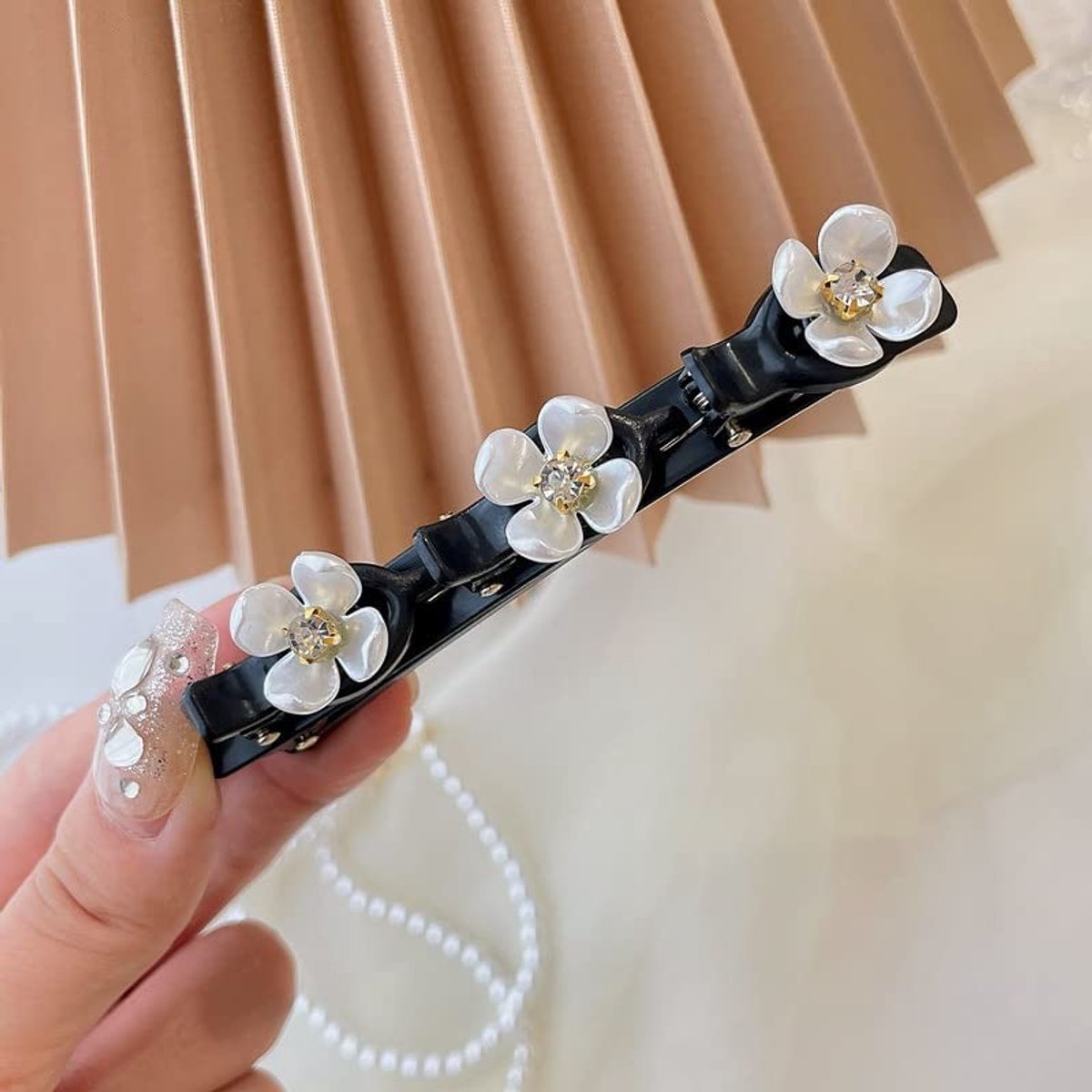 Dailygoods - Set van 2 Haarspelden met Kristallen Bloem voor Dames