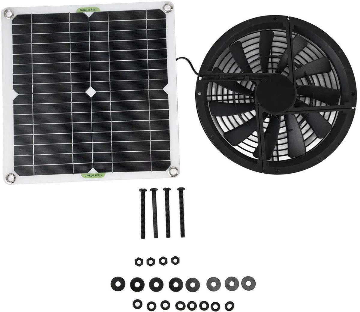 Dailygoods - Waterdichte Zonnepaneel Ventilator Set voor Kassen en Schuren