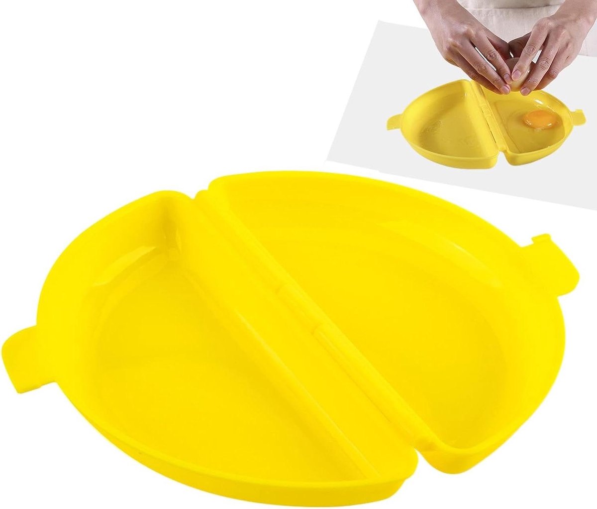 Omelet Pan - Eierkoker Magnetron - Ontbijt Maken - Antiaanbak Siliconen - 21 x 12 cm - Grijs