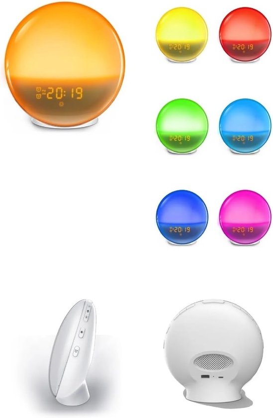 Wekker - Wake Up Light - Rustig Ontwaken - Zonsopgang Simulatie - One Size - Wit — afbeelding 4