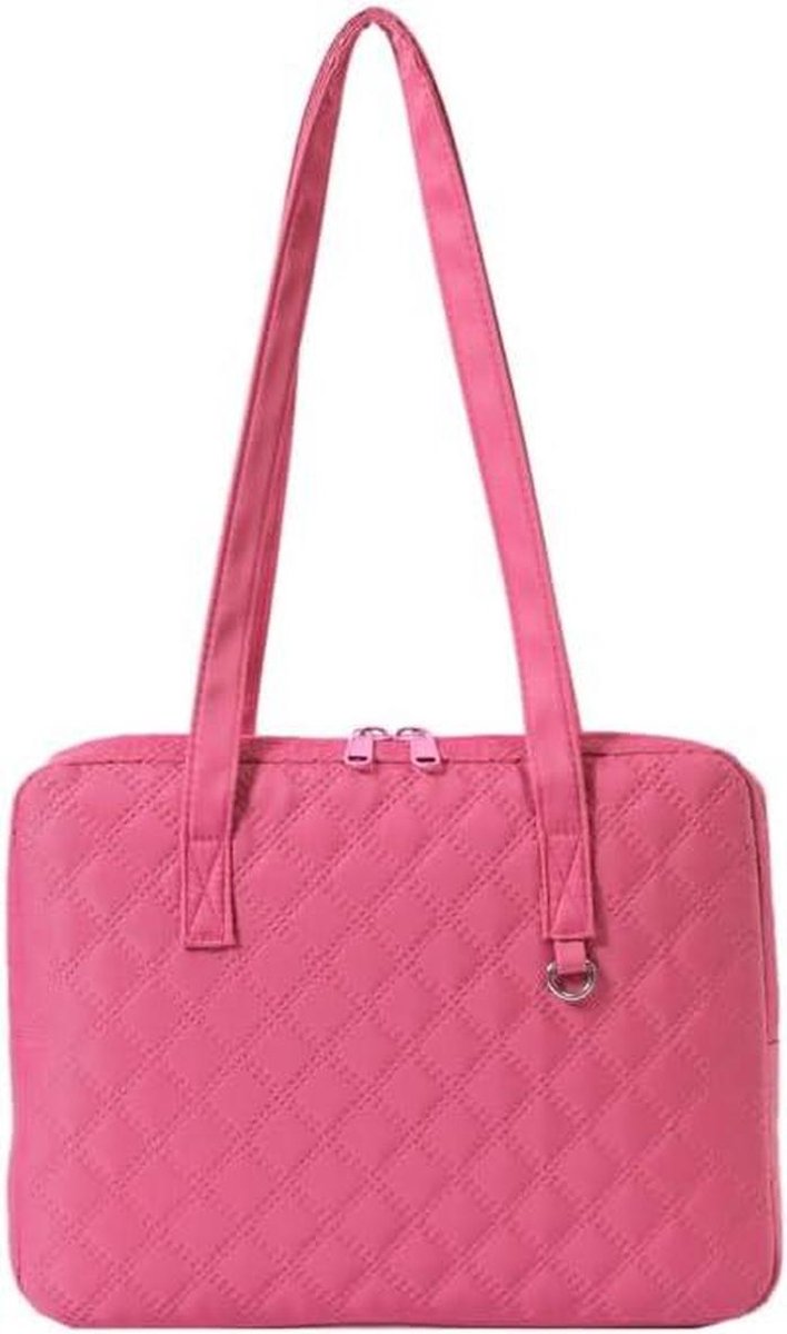 Gewatteerde Laptoptas - Beschermhoes - Zakelijk Reizen - Dubbele Rits - 35x26x4 cm - Effen Kleur