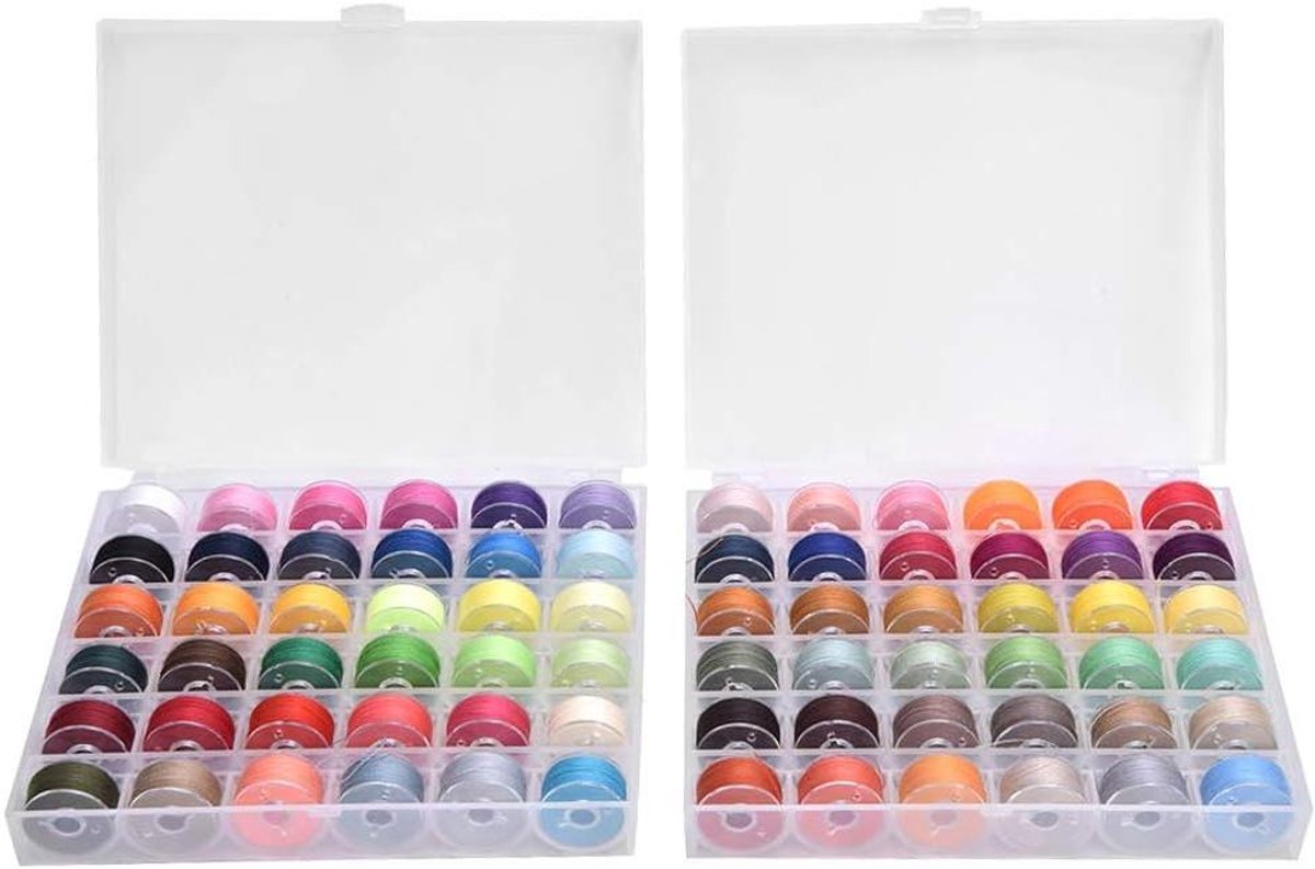 Naaimachine Garen - Spoelen Set - Kleding Maken - 72 Kleuren - 2 Dozen - Multicolor