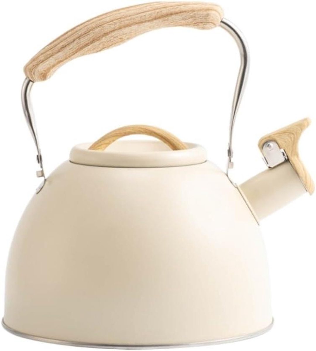 Fluitketel - Waterkoker Theepot - Koffie Thee Zetten - Roestvrij Staal - 1.0 Liter - Zilverkleurig