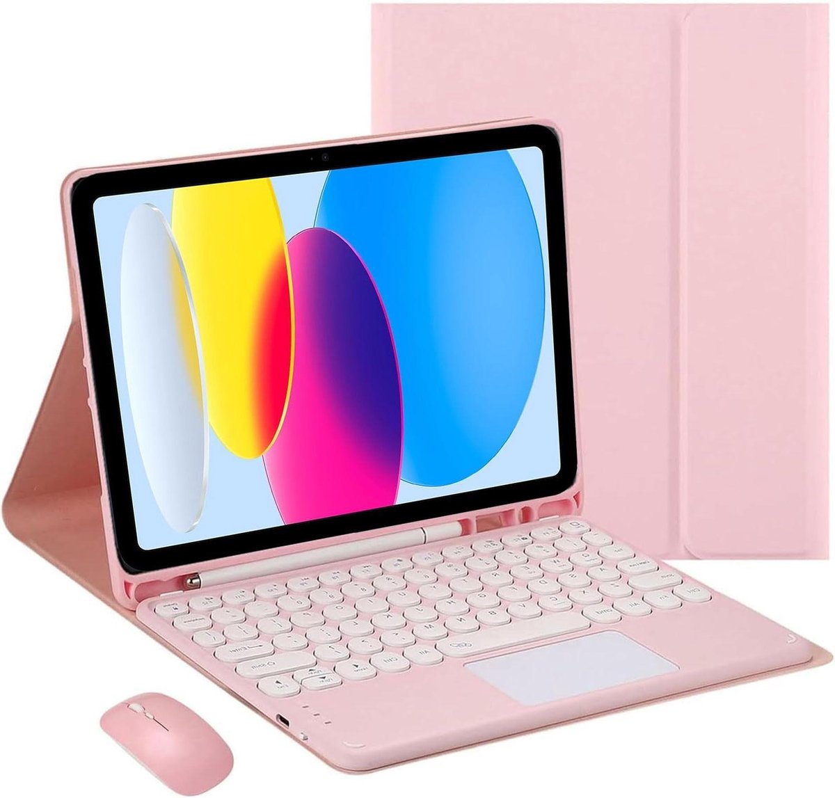 Toetsenbord Hoes - Afneembaar Bluetooth - Tablet Productiviteit - Met Touchpad - 102 inch - Roze