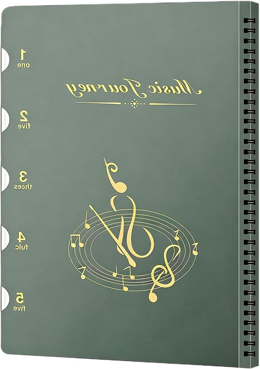 Muziekmap A4 - Bladmuziek map - Muziek organiseren - Scheurbestendig PP - 20 Pagina's - Groen