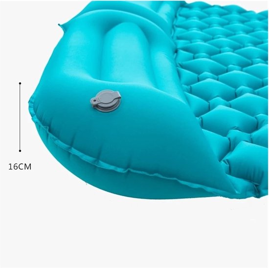Dubbele Slaapmat - Luchtbed - Kamperen en Reizen - Vochtbestendig - 198x118x6 cm - Blauw — afbeelding 3