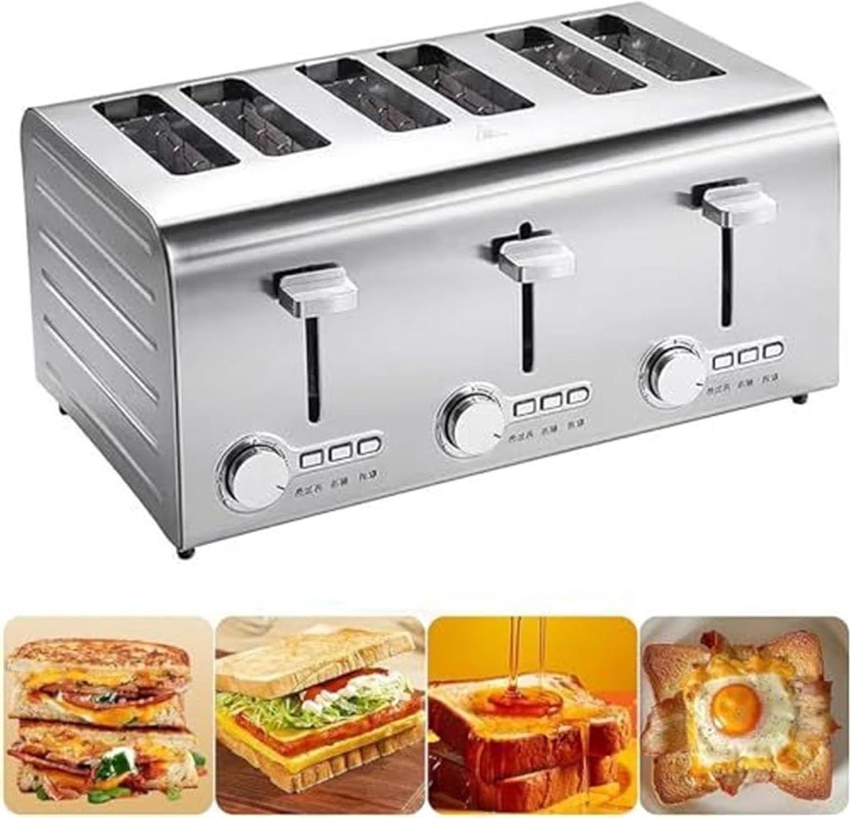 Broodrooster - Toast apparaat - Ontbijt Bereiden - 7 Bruiningsniveaus - 2-6 Plakjes - Roestvrij Staal