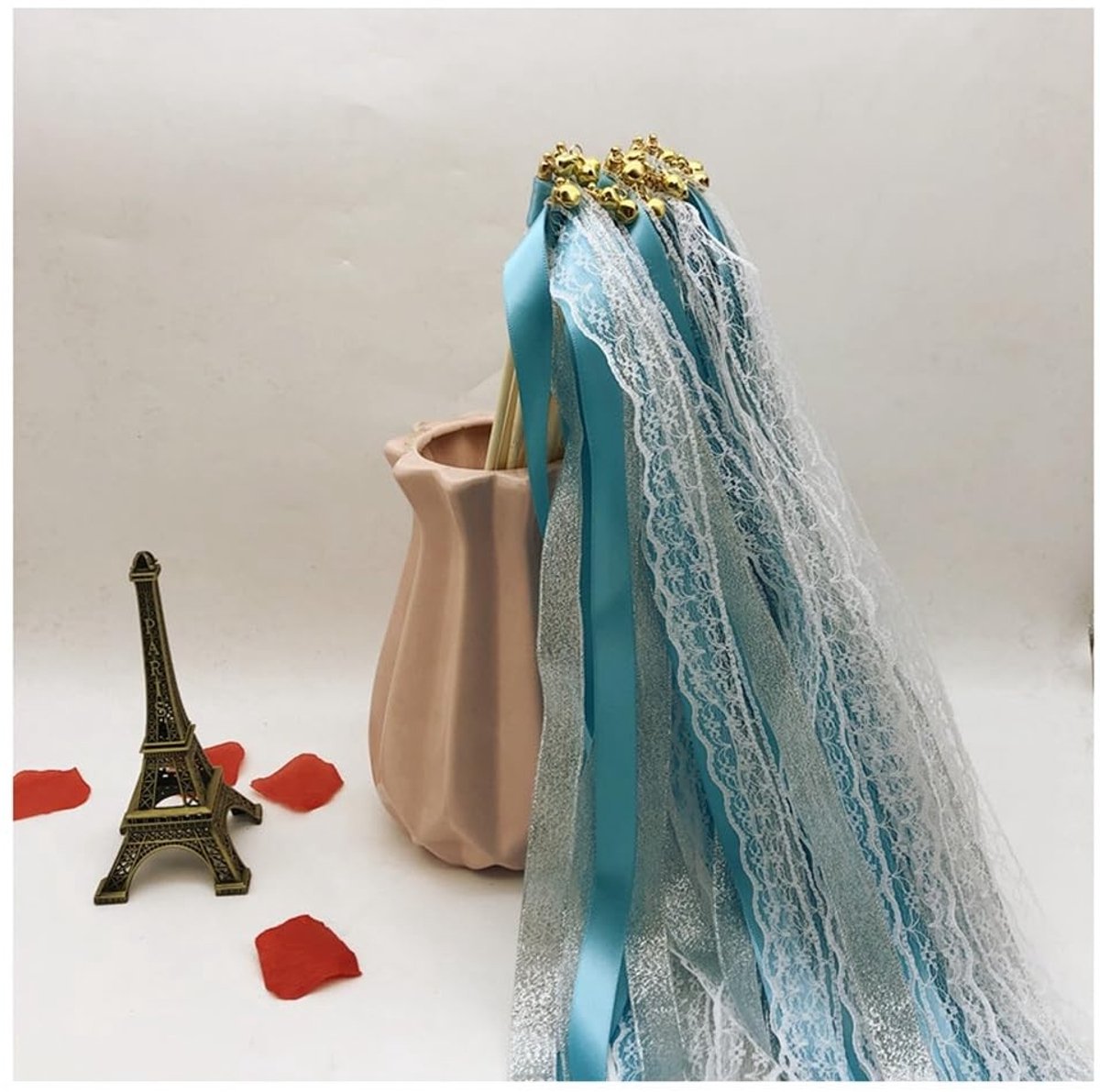 Allecto - Wedding Wands - Feestelijke Ribbons - Elegante Huwelijkswands - Kleur Blauw - Versieringen - Geschikt voor Bruiloften en Feestjes