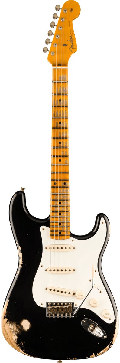 Fender 1957 Stratocaster Heavy Relic MN Black - Custom elektrische gitaar