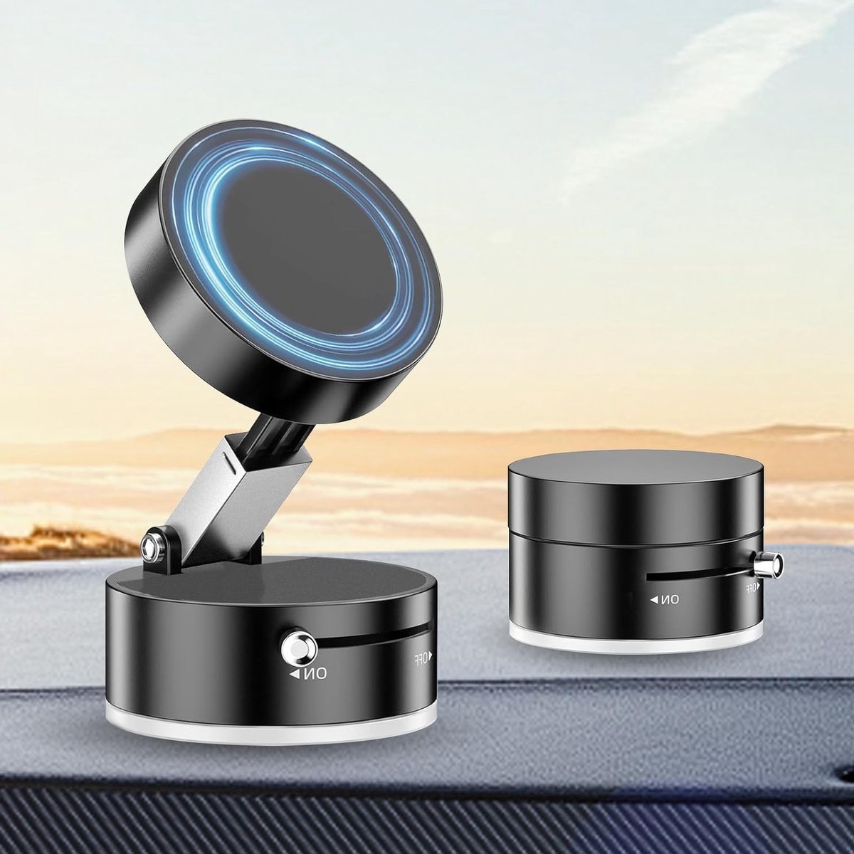 Vouwbare en Uittrekbare Magnetische Telefoonhouder met Zuignap voor Auto, Spiegel, Gym, Keuken en Kantoor - Ideaal voor Smartphone en Tablet
