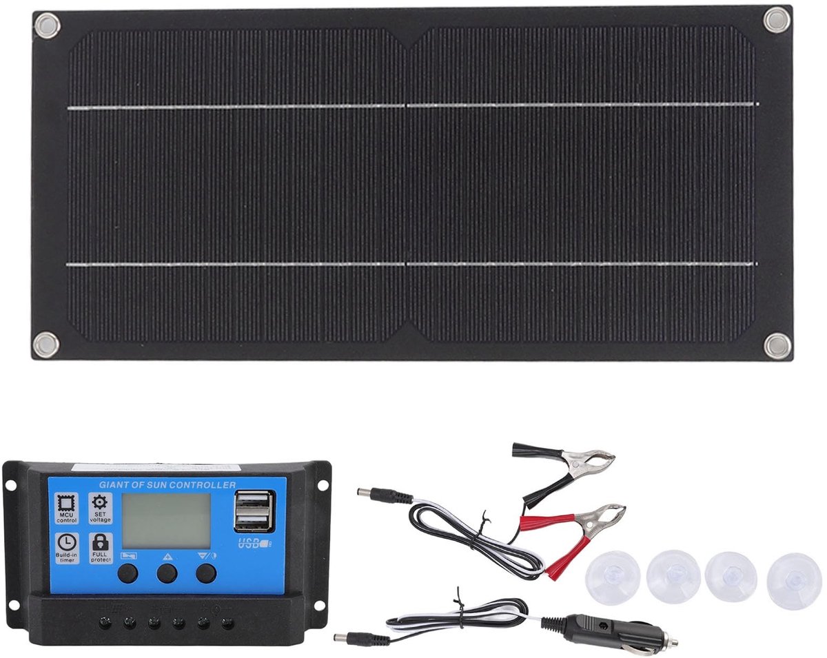 Allecto - Zonnepaneelset - 600W 18V - Lichtgewicht en draagbaar - Geschikt voor op reis - Batterijlader - Ideaal voor campers en voertuigen
