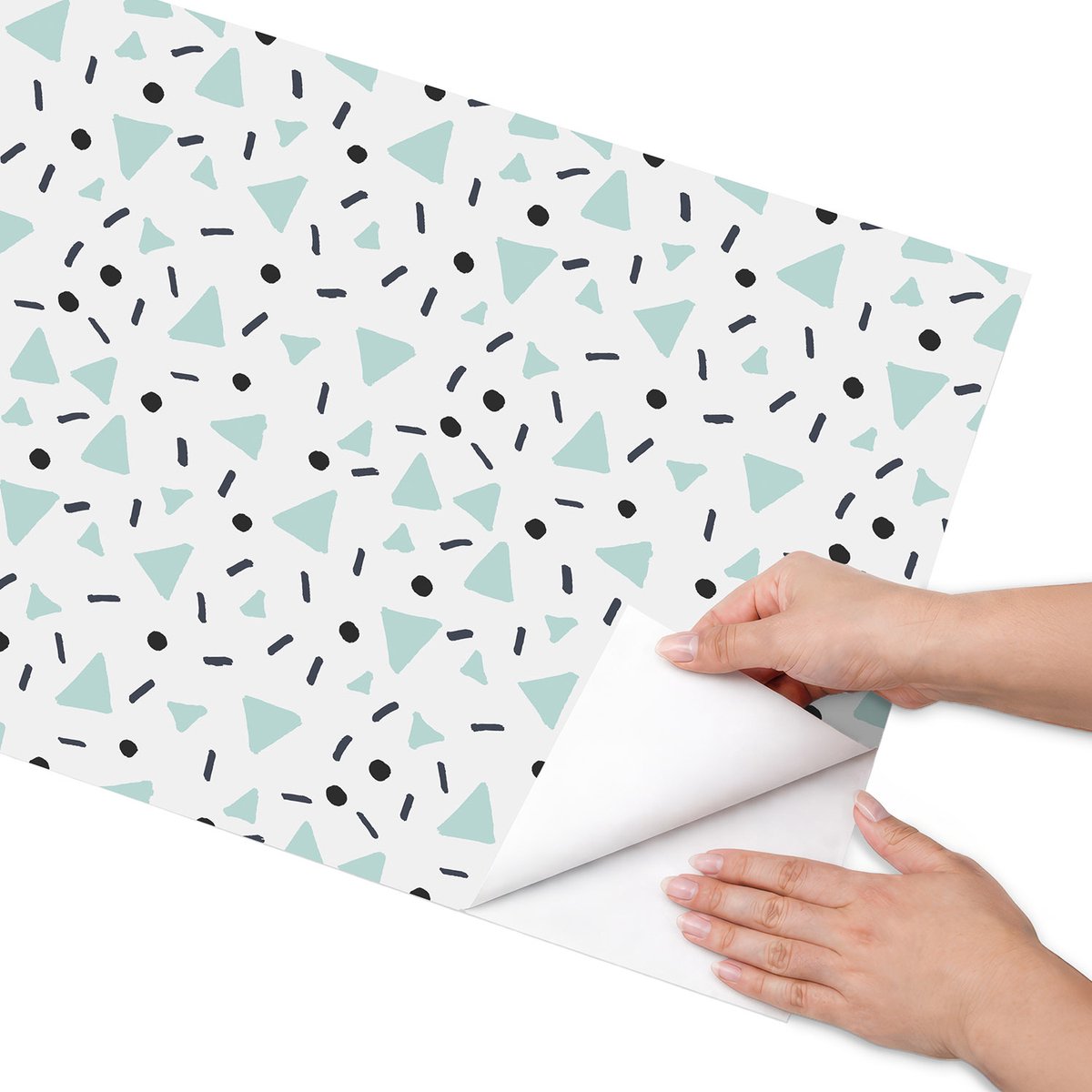 Coloray Meubel Wrap Folie - Wit Meubelfolie - 50x100 cm - Meubelfolie Zelfklevend Geometrisch patroon - Wrapfolie Keuken - Minimalist Meubelfolie - Decoratiefolie - Tafeldecoratie - Achtergronden en patronen