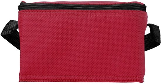 2x stuks kleine koeltas rood/zwart 20 cm voor 6/sixpack blikjes - 3,5 liter - Koelboxen/koeltassen - Lunchtrommel van Benson — afbeelding 4
