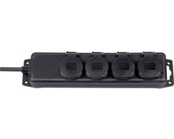 Brennenstuhl buitenstekkerdoos IP44 4-voudig (stekkerdoos voor gebruik op de bouwplaats en permanent buitengebruik, 2m kabel)