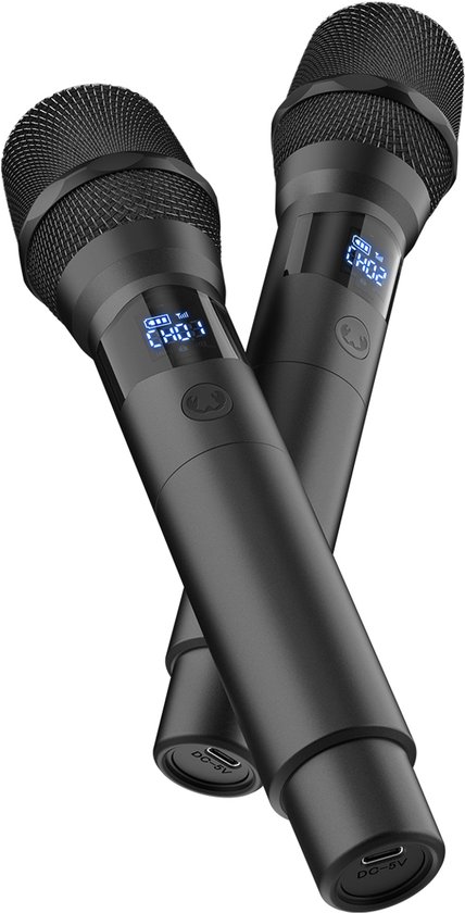 Fresh 'n Rebel Draadloze Microfoon set - Bluetooth Karaoke Set met 2 Microfoons - 25 uur Accu - Ruisvrij Signaal - Geschikt Voor Party Speakers - Storm Grey