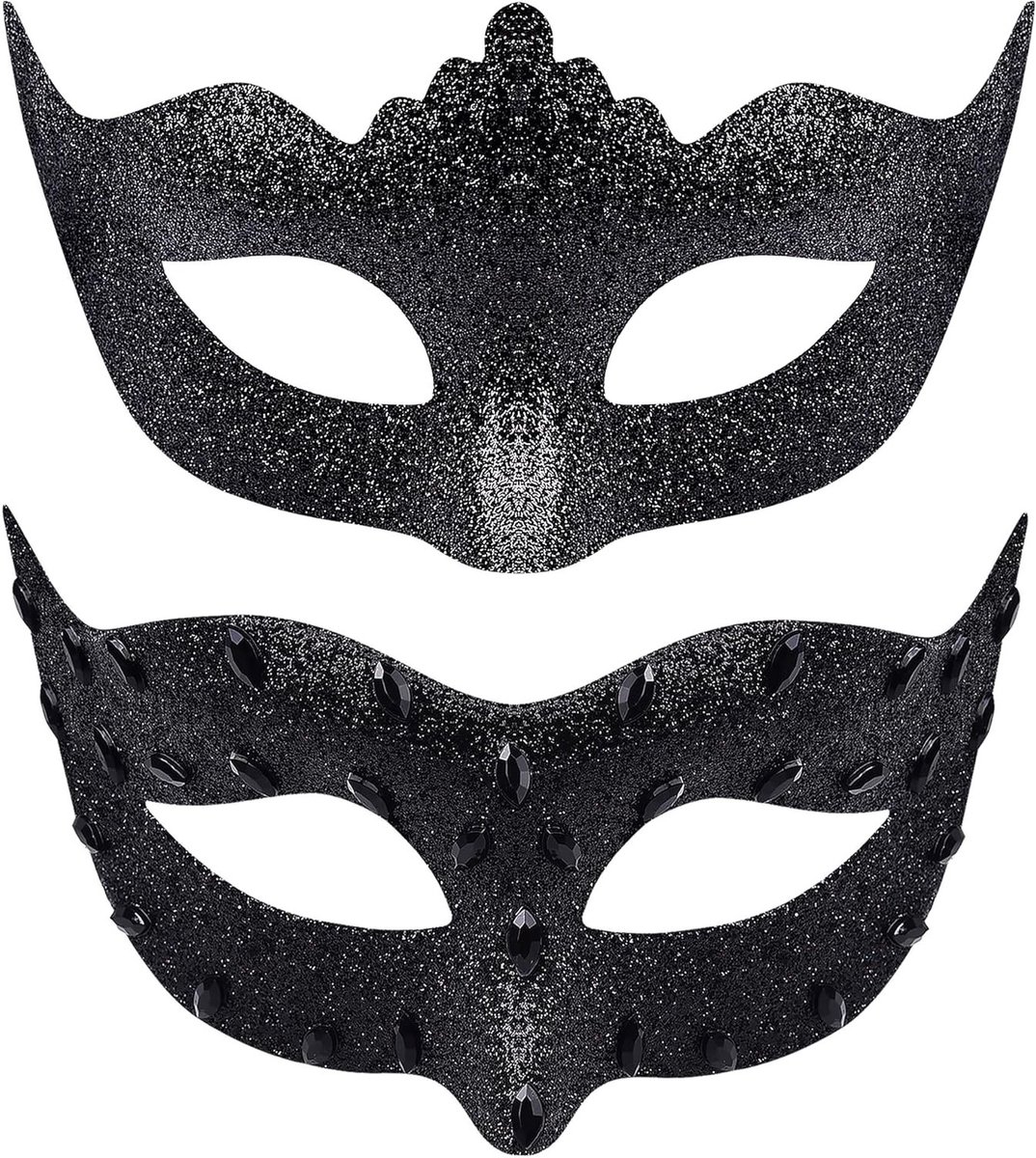 Elegante Venetiaanse Maskers voor Feestjes en Carnavals - 2 Stuks in Diverse Kleuren