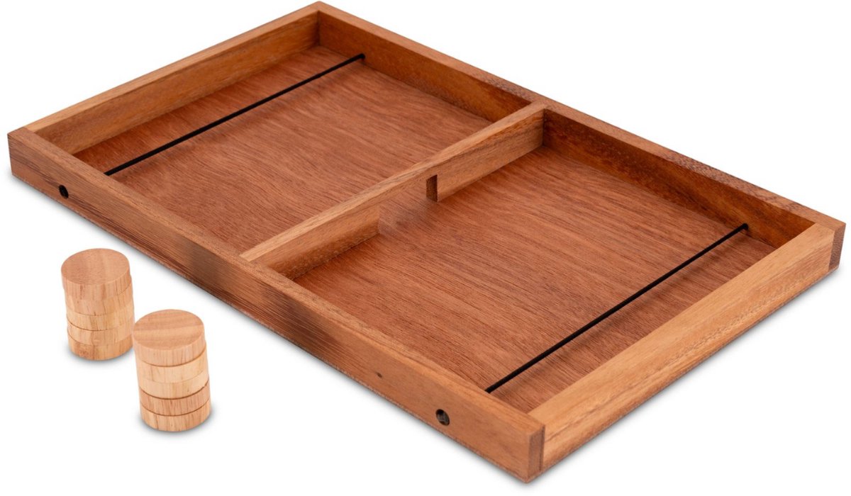 Sling Puck – Spannend & Meeslepend Handgemaakt Houten Slingshot Spel voor 2 Spelers | Snel Reactiespel | Cadeau voor het Gezin | Uit de Oude Doos