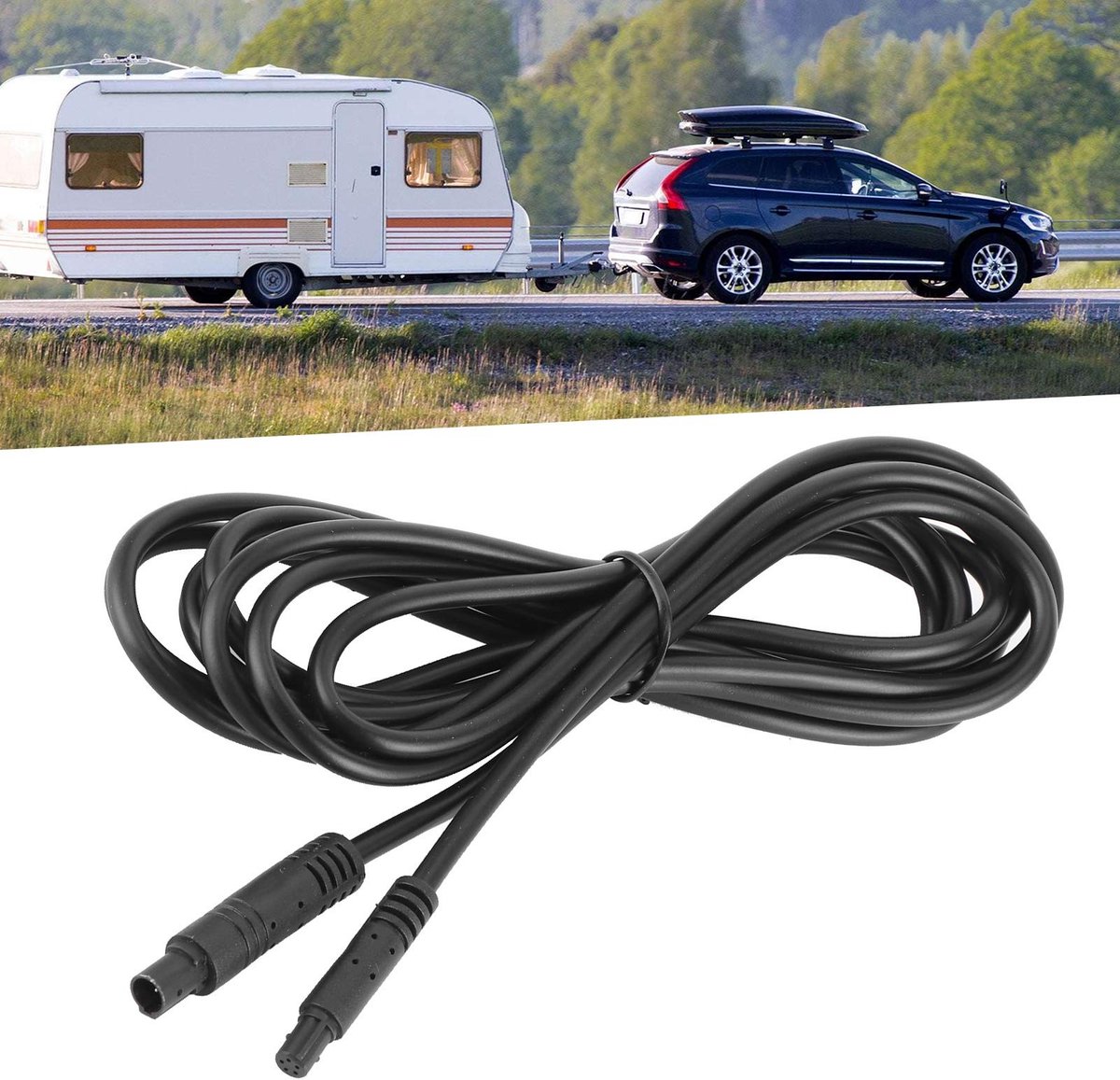 Allecto - Achteruitrijcamera Verlengkabel - 5-Pins Verlengkabel - 2.5m voor 12V/24V Voertuigen - Geschikt voor auto en vrachtwagen - Stevige kabel ...