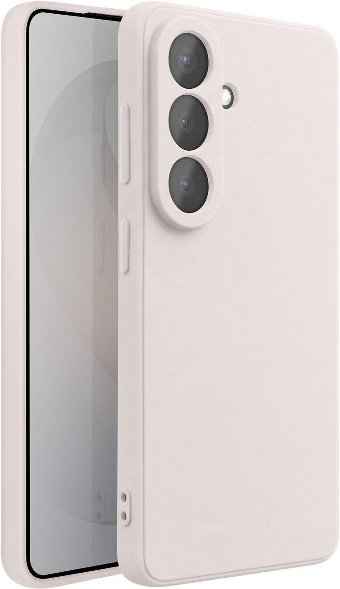 Avizar Hoesje Geschikt voor Samsung Galaxy S26 van Zacht Soft-Touch Siliconen, Wit