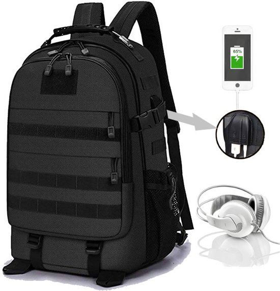 Tactische Rugzak 36-55L Waterdicht – Outdoor Backpack met MOLLE & USB – Wandelen, Motor, Camping Rugzak 15,6 Inch Laptop – Unisex
