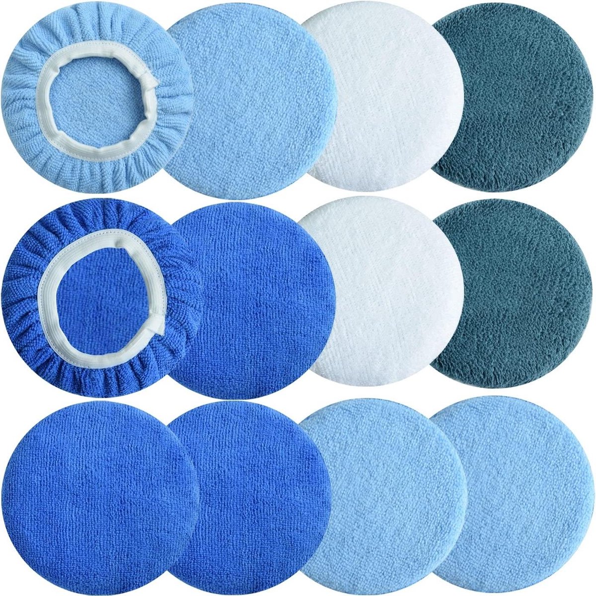 Polijstmutsen Set - Buffer Covers - Auto Polijsten - Elastisch Ontwerp - 9-10 Inch - Diverse Kleuren