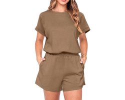 IWOLLENCE Co Ord Women's 2-Piece Outfit, Elegant Loose Fit Summer Set with Pockets and Spliced Hem