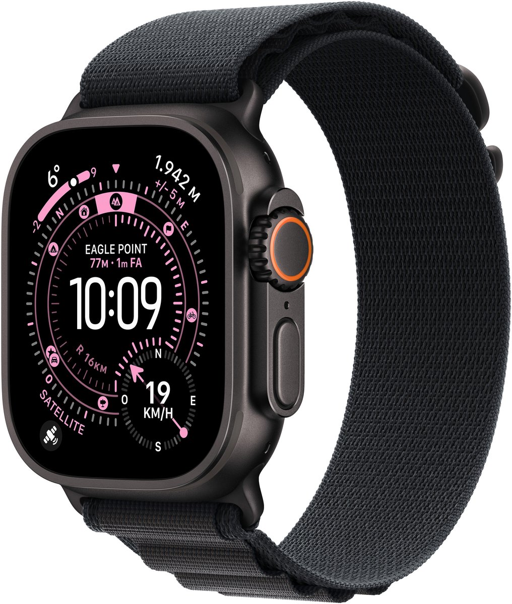 Apple Watch Ultra 3 gps + Cellular - 49mm black Titanium Case - Black Alpine Loop Medium Smartwatch