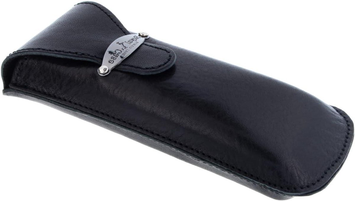 Paule & Knopf Elegante stek - brillenkoker van hoogglanzend echt leer met hoogwaardige lipsluiting