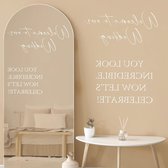 Bruiloft Spiegelstickers - Welkom Bruiloft Decoratie - Bruiloft Ontvangst - Waterdicht Oracal Vinyl - 40x15cm en 25x20cm - Wit