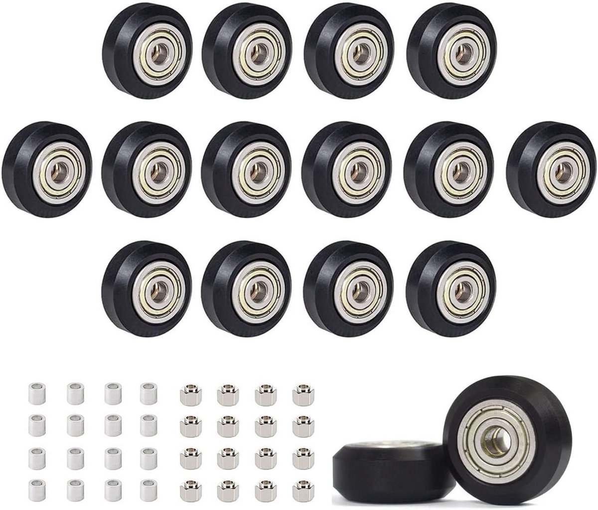 3D Printer Wielen - Lagerrollen POM - Soepel Printen - Duurzaam POM Materiaal - 8mm As - Zwart