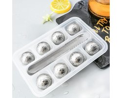 Stainless Steel Whiskey Stones - 8pcs Reusable Ice Cube - Metal Ice Cube voor Whisky - Rum - Vodka - Scotch - Bier - Wijn - Frisdrank - Sap