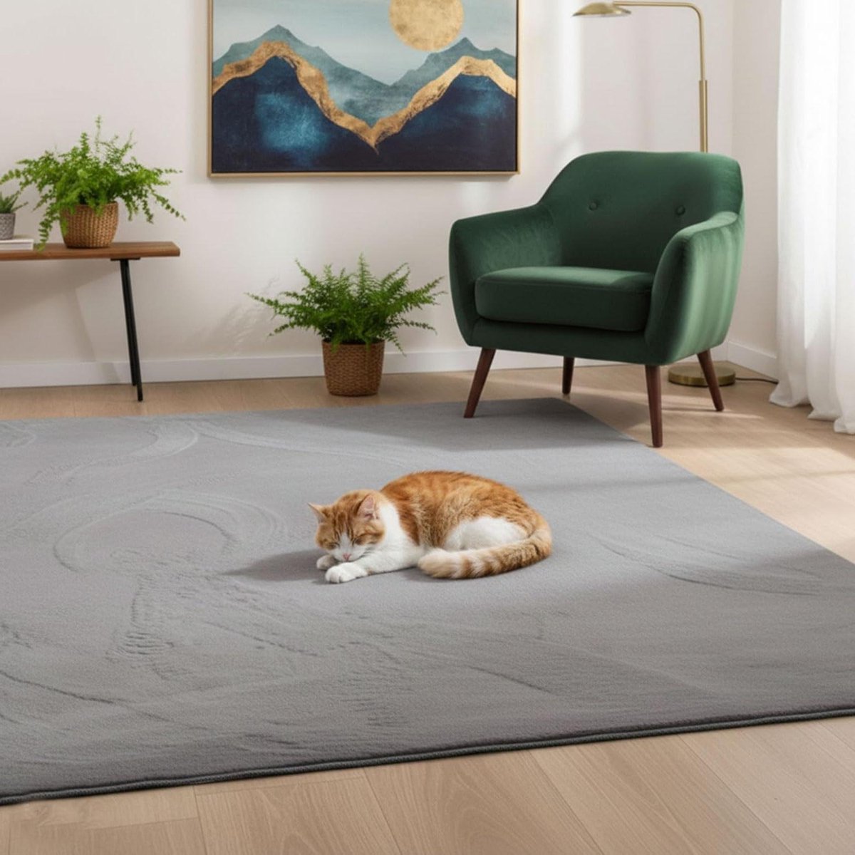 VIMODA Vloerkleed, woonkamer, slaapkamer, laagpolig, wasbaar en geschikt voor vloerverwarm
