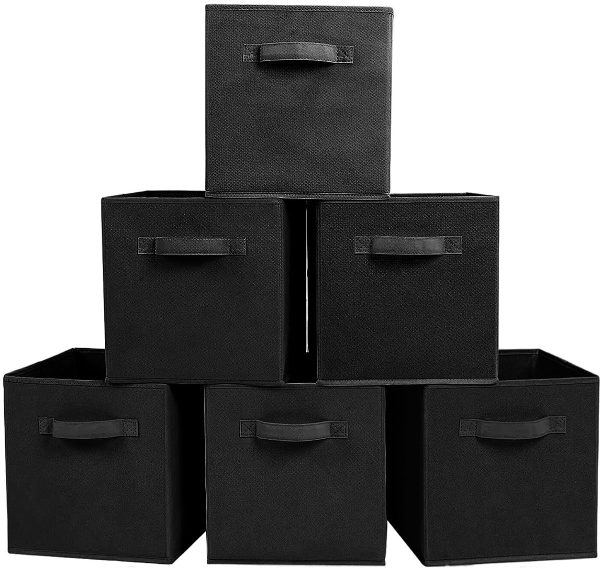 Ibenzoa Opbergbox - Faltbaar - 6 Stuks - Zwart - Stof